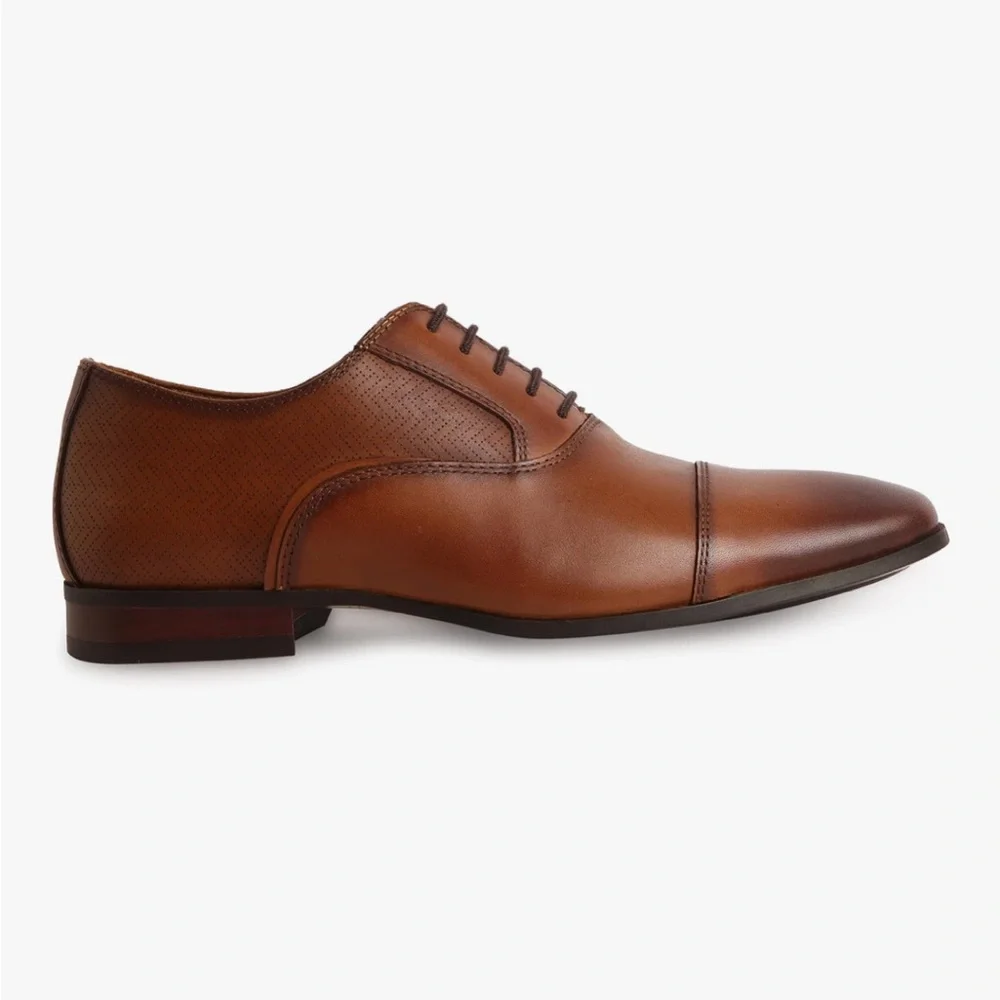 ALDO NEW Men's Albeck Classic Cognac Leather Men's Oxford Shoes, Men’s Size 9.5